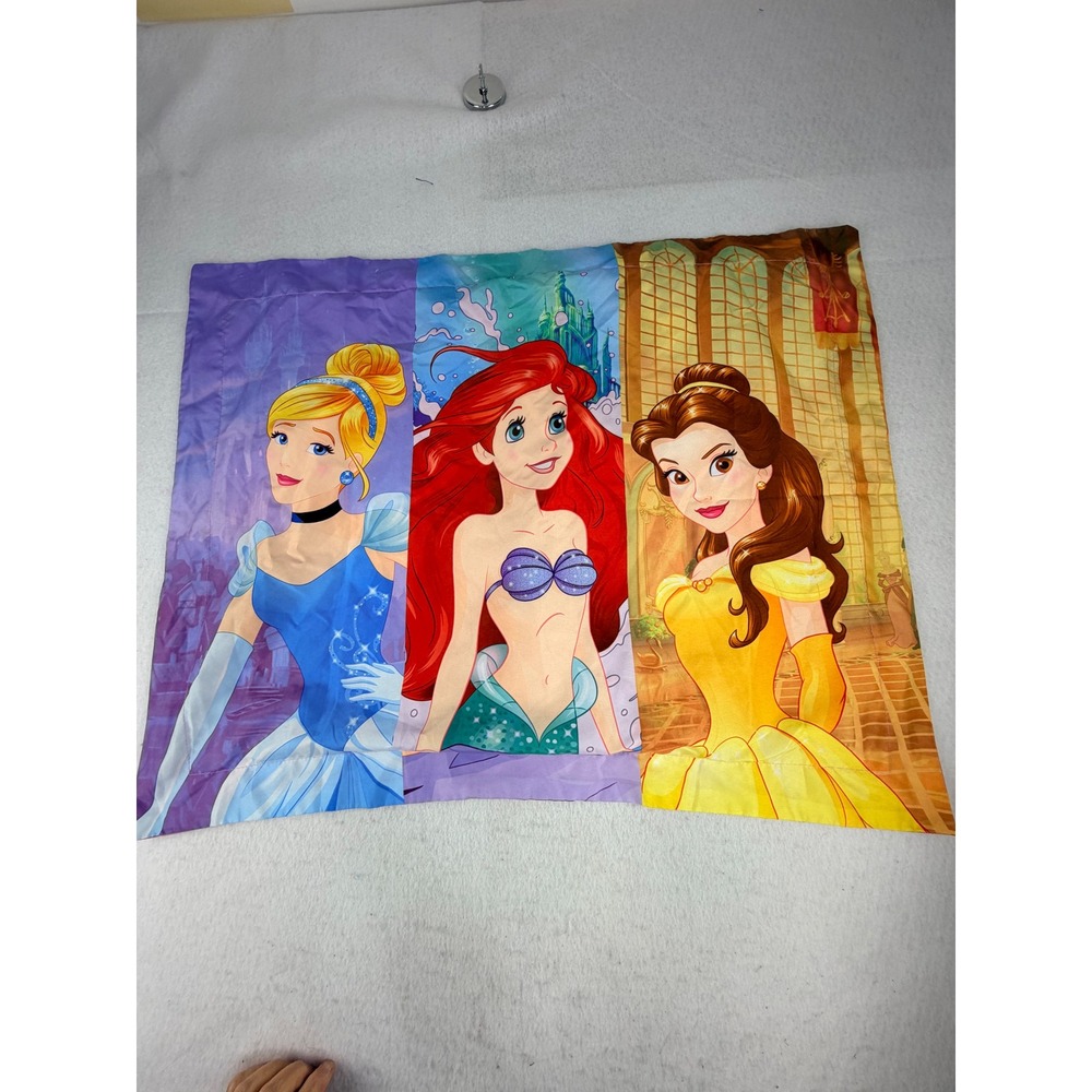 Disney Princess Cinderella Ariel Belle Pillow Sham 32x24 Pink